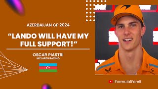 Oscar Piastri Pre Azerbaijan GP 2024 Interview [upl. by Kraft]