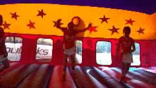 Leigh Centurions Cheerleaders Messing About On The Bouncy Castle [upl. by Imogen]