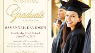 Timeless Style Announcement  Graduation Announcement [upl. by Braeunig]