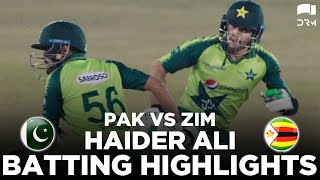 Remarkable Batting By Haider Ali  Pakistan vs Zimbabwe  2nd T20I 2020  PCB  MD2E [upl. by Leirbaj435]