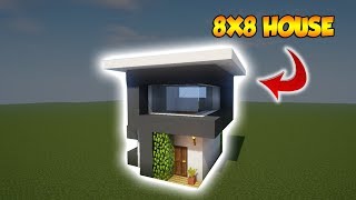 Minecraft 8X8 Modern House Tutorial  How to build a Cool House [upl. by Abagael]