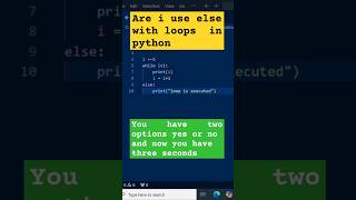 Are i use else with loops in python  python interview question and answer  options yes or no [upl. by Tnias810]