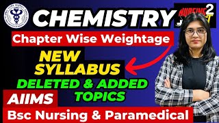 Chemistry  Chapter wise weightage AIIMS Bsc Nursing amp Paramedical Entrance exam 2024 [upl. by Erlandson]