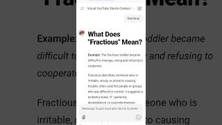 What Does quotFractiousquot Mean [upl. by Ellerrad]