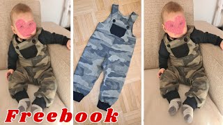 FREEBOOK Latzhose nähen ✂ DIY Anleitung Baby Latzhose mit gratis Schnittmuster ✂ nähen für Anfänger [upl. by Anide160]