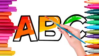 Learn amp Color Capital Letters ABC 🎨  Fun Alphabet Coloring for Kids [upl. by Casady360]