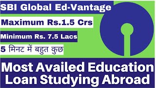 sbi global edvantage education loan  education loan for studying abroad [upl. by Achilles]