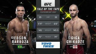 Edson Barboza vs Giga Chikadze UFC Vegas 35 FULL FIGHT CHAMPIONSHIP [upl. by Dranek]