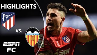 Atletico Madrid’s EPIC injurytime comeback stuns Valencia  LaLiga Highlights  ESPN FC [upl. by Ellierim]