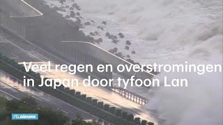 Regen en overstromingen in Japan door tyfoon Lan  RTL NIEUWS [upl. by Abbotsen]