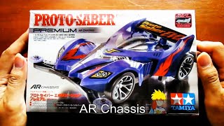 Merakit TAMIYA Mini 4WD PROTO SABER EVOLUTION PREMIUM  AR Chassis  Unboxing TAMIYA Lets and Go [upl. by Lucina998]