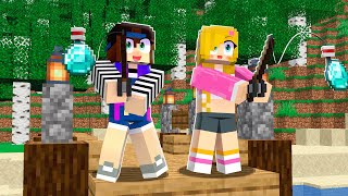 ALESSANDRA E STEZINHA CONSEGUIRAM PESCAR DIAMANTES NO MINECRAFT [upl. by Thorpe625]