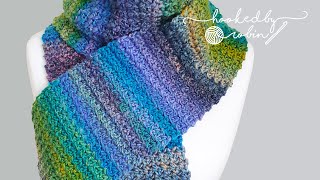 QUICK amp EASY Crochet Scarf 🤩 ONE ROW REPEAT 🤩 [upl. by Tik]