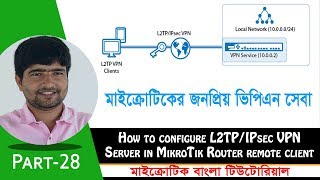 How to configure L2TP IPsec VPN Server in MikroTik Router remote client  Part28 [upl. by Baum]