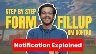 IPMAT IIM Rohtak 2024 Notification amp Form Fillup 📝 Exam Date 18 May 2024 [upl. by Aihsatal]