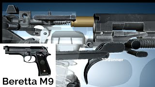 3D Animation How a Beretta M9  92 Pistol Works [upl. by Ilanos]