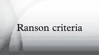 Ranson criteria [upl. by Nyrad]