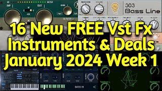 16 Best New FREE VST Plugins Vst Instruments Sample Packs amp New Year Deals  JANUARY 2024 Week 1 [upl. by Mathur595]