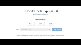 Using NoodleTools Express to Create a Citation in APA Style [upl. by Pellegrini]