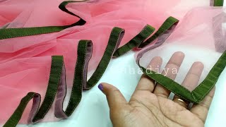 Border stitching for dupatta sareedesigner dupatta making at home [upl. by Acirne]