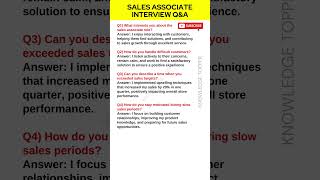 Sales Associate Interview Questions and Answers [upl. by Rez]