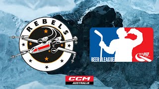 Rebels VS Knights Div 2  9th September  IceHQ Beer League ice hockey [upl. by Ruhtracam578]