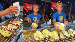 DATING SIKAT NA STREETFOOD VENDOR NA NAG PASIKAT NG OVERLOAD HOTDOG SANDWICH  DIVISORIA STREET FOOD [upl. by Yeroc]