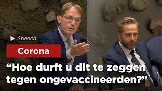 Van Houwelingen tegen De Jonge Vindt u het dehumaniseren van ongevaccineerden normaal [upl. by Almeida301]