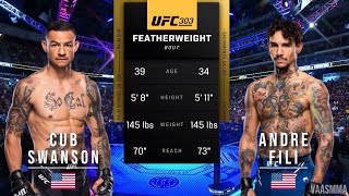 CUB SWANSON VS ANDRE FILI FULL FIGHT UFC 303 [upl. by Yahsram]