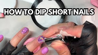 DIP POWDER ON SHORT NATURAL NAILS  Perfect for Beginners [upl. by Lindner]