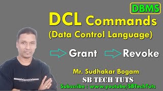 DCL Commands in SQL  DCLGrant amp Revoke Commands  DBMS [upl. by Izabel633]