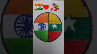 🇮🇳♥️🇲🇲republic day 26january art viral youtubeshorts dipmalakidrawing trending [upl. by Fryd382]