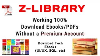 How to Download EbooksPDF from ZLibrary for Free Without a Premium Account  Download Tech Books [upl. by Sunny307]