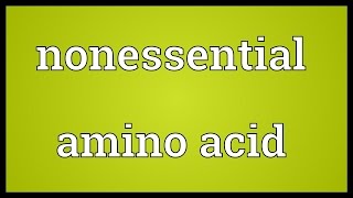 Nonessential amino acid Meaning [upl. by Nirot152]