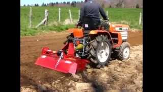 kubota b1502 avec rotovator part 2 [upl. by Pablo]