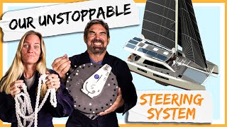 BULLETPROOF Steering System for Our Aluminum Catamaran 💣 Building Our Own Boat Pt 11 [upl. by Purington]