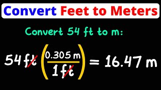 Convert Feet to Meters  ft to m  Unit Conversion  Dimensional Analysis  Eat Pi [upl. by Eenet209]