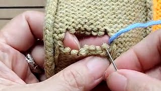 An Easy Way to Repair a Hole in a Knitted Sweater at Home Using Just a Sewing Needle [upl. by Yerd951]