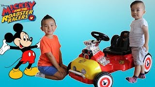 Mickey Mouse Roadster Racer Ride On Car Test Drive CKN [upl. by Etolas]