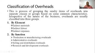 Accounting for overhead  Meaning Classification and allocation [upl. by Rozina]