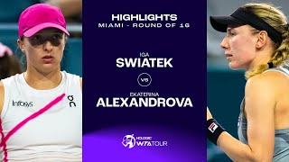 Iga Swiatek vs Ekaterina Alexandrova  2024 Miami Round of 16  WTA Match Highlights [upl. by Yarg]