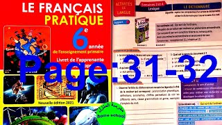 Le Français Pratique 6AEP Lexique Le dictionnaire page 30 31 [upl. by Akenal642]