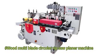 Wood multi blade circular rip saw planer machine machine woodworking cutting ripsaw planer [upl. by Suoivatnod]