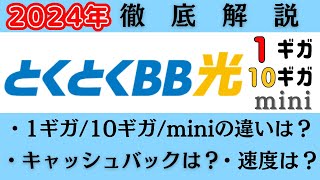 GMOとくとくBB光徹底解説！1ギガ・10ギガ・miniの違いキャッシュバックやキャンペーンなど比較 [upl. by Basir]