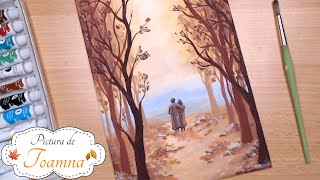 🍁Peisaj de Toamna  Pictura Arta si Desen 🍂 Autumn Painting Tutorial [upl. by Andromada985]