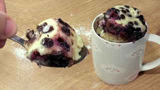 Mug cake de arándanos en el microondas en menos de 2 minutos [upl. by Ttenyl826]