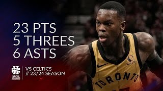 Dennis Schroder 23 pts 5 threes 6 asts vs Celtics 2324 season [upl. by Ativet]