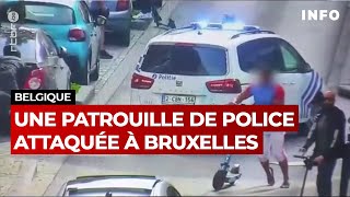 Une patrouille de police attaquée à SaintGilles  RTBF Info [upl. by Novaelc]