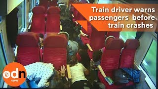 Train driver warns passengers seconds before train crashes in to lorry [upl. by Adnofal]