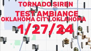 Tornado Siren Test Ambiance  Oklahoma City Oklahoma [upl. by Akiemahs]